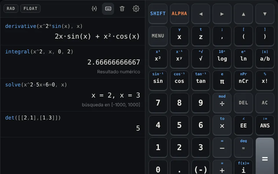 Ecuaciones, derivadas y matrices